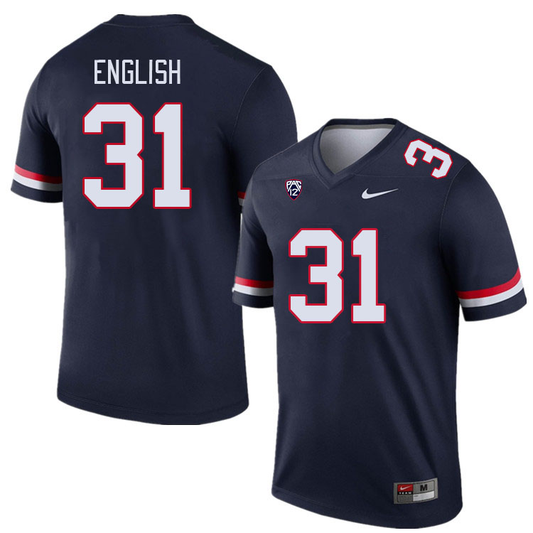 Men #31 Deric English Arizona Wildcats College Football Jerseys Stitched Sale-Navy